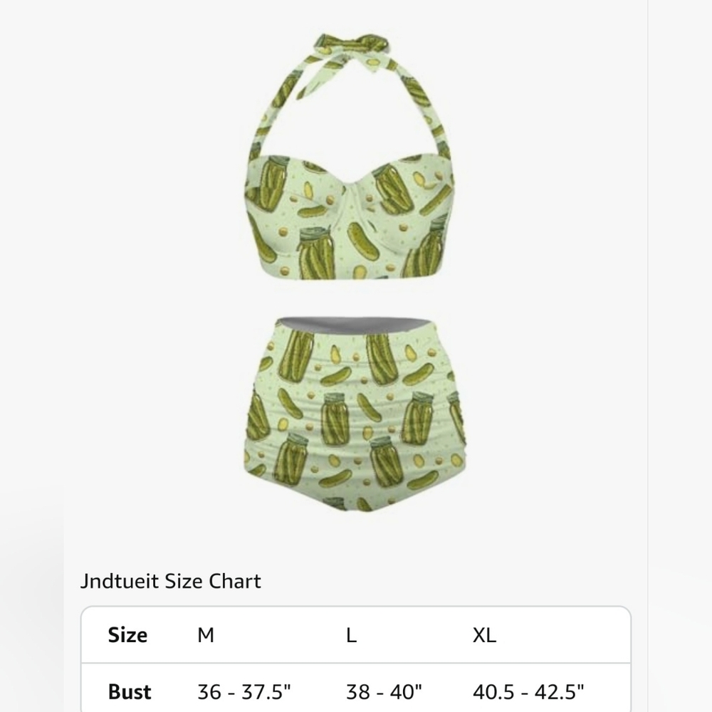 Pickle Print Halter Bikini Set